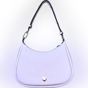 NWT Kate Spade Kayla Large Pebbled Leather Shoulder Bag in light Frozen Lilac